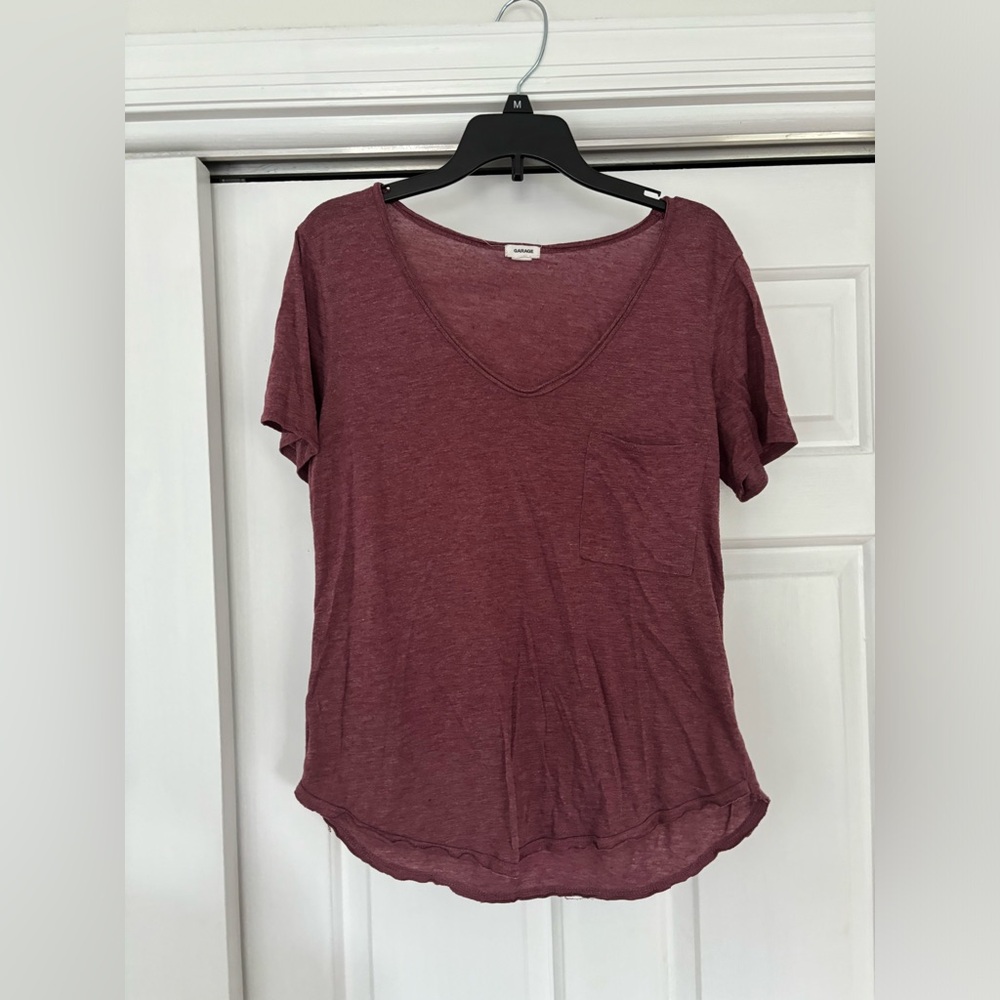 Garage V-Neck Short Sleeve Top